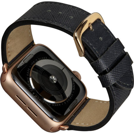 MODE - Kožený náramok Madrid pre Apple Watch 38/40 mm, nočná čierna