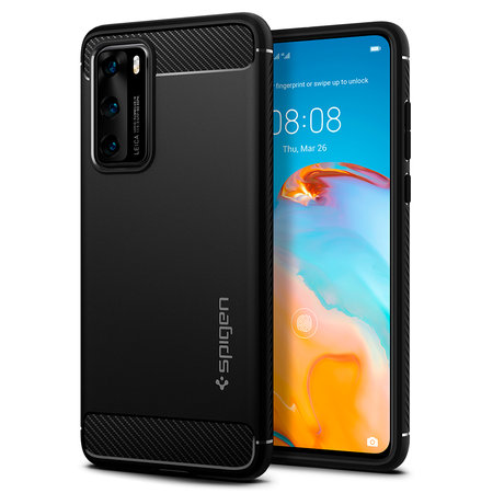 Spigen - Puzdro Rugged Armor pre Huawei P40, čierna