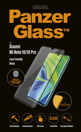 PanzerGlass - Tvrdené Sklo Case Friendly pre Xiaomi Mi Note 10 Pro, Mi Note 10 Lite, Mi Note 10, black