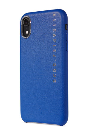 Decoded Leather Back Cover Kožené Puzdro pre iPhone XR, modrá