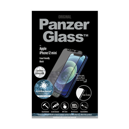 PanzerGlass - Tvrdené sklo Case Friendly CamSlider Swarovski AB pre iPhone 12 mini, čierna