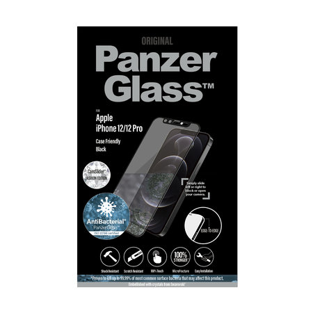 PanzerGlass - Tvrdené sklo Case Friendly CamSlider Swarovski AB pre iPhone 12/12 Pro, čierna