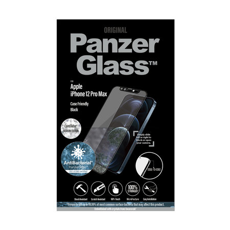 PanzerGlass - Tvrdené sklo Case Friendly CamSlider Swarovski AB pre iPhone 12 Pro Max, čierna
