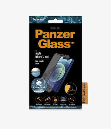 PanzerGlass - Tvrdené Sklo Case Friendly AntiGlare pre iPhone 12 mini, čierna