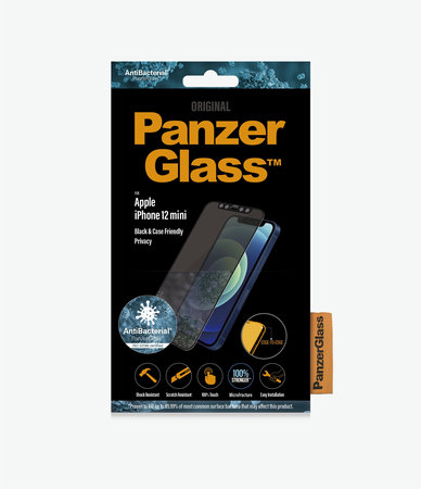 PanzerGlass - Tvrdené Sklo Privacy Case Friendly AB pre iPhone 12 mini, čierna