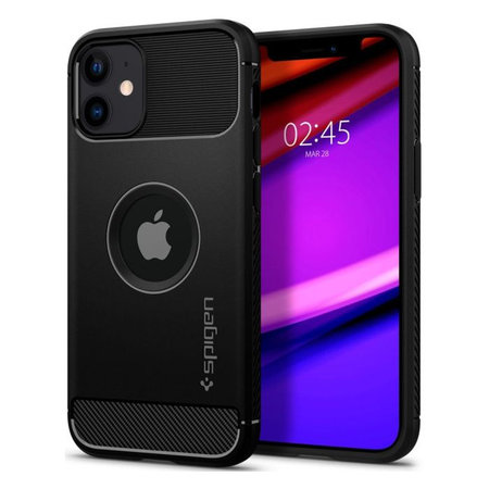 Spigen - Puzdro Rugged Armor pre iPhone 12 mini, čierna