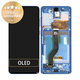 Samsung Galaxy S20 Plus G985F - LCD Displej + Dotykové Sklo + Rám (Aura Blue) - GH82-22134H, GH82-22145H Genuine Service Pack