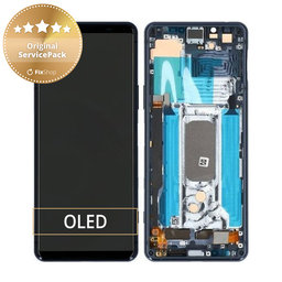 Sony Xperia 5 II - LCD Displej + Dotykové Sklo + Rám (Blue) - A5024934A Genuine Service Pack