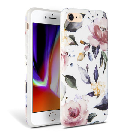 Tech-Protect - Puzdro Floral pre iPhone SE 2020/8/7, biela
