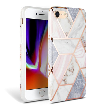 Tech-Protect - Puzdro Marble pre iPhone SE 2020/8/7, ružová