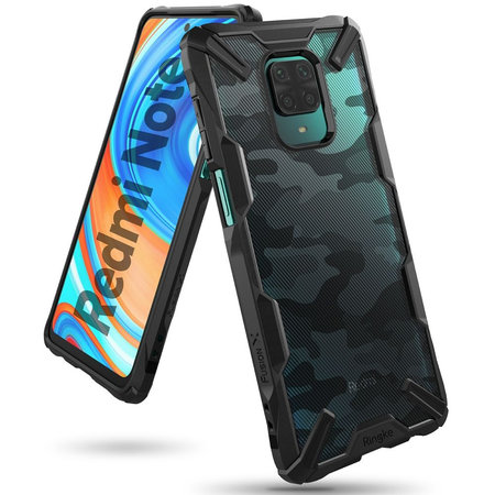 Ringke - Puzdro Fusion X pre Xiaomi Redmi Note 9S/9 Pro/9 Pro Max, čierna kamufláž