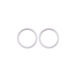 Apple iPhone 11, 12, 12 Mini - Rám Sklíčka Zadnej Kamery (White) - 2ks
