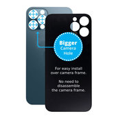 Apple iPhone 12 Pro - Sklo Zadného Housingu so Zväčšeným Otvorom na Kameru (Blue)