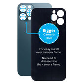 Apple iPhone 12 Pro Max - Sklo Zadného Housingu so Zväčšeným Otvorom na Kameru (Blue)