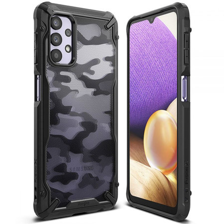 Ringke - Puzdro Fusion X pre Samsung Galaxy A32 5G, čierna kamufláž