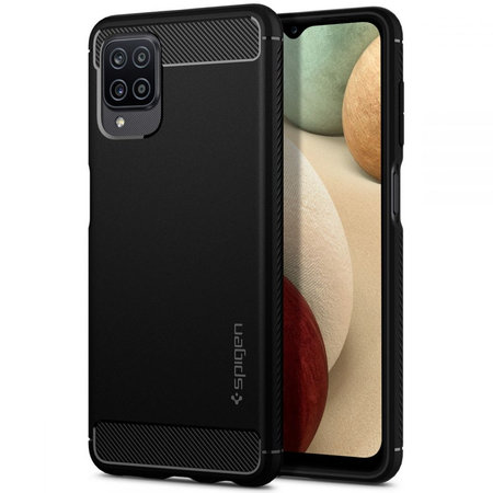 Spigen - Puzdro Rugged Armor pre Samsung Galaxy A12, čierna