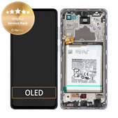 Samsung Galaxy A72 A725F, A726B - LCD Displej + Dotykové Sklo + Rám + Batéria (Awesome Violet) - GH82-25541C, GH82-25542C Genuine Service Pack