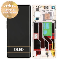 Oppo Find X3 Neo, Oppo Reno 5 Pro 5G - LCD Displej + Dotykové Sklo + Rám (Galactic Silver) - 4906178 Genuine Service Pack