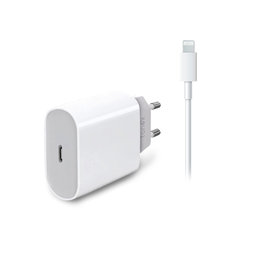 Fonex - Nabíjací Adaptér USB-C + Kábel USB-C / Lightning, 20W, biela