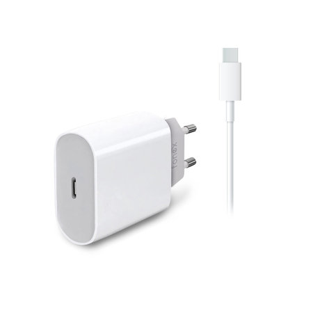 Fonex - Nabíjací Adaptér USB-C + Kábel USB-C / USB-C, 20W, biela