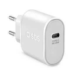 SBS - 20W Nabíjací Adaptér USB-C, biela