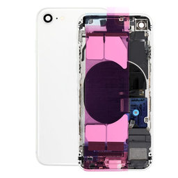 Apple iPhone SE (2nd Gen 2020) - Zadný Housing s Malými Dielmi (White)