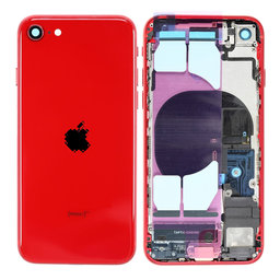 Apple iPhone SE (2nd Gen 2020) - Zadný Housing s Malými Dielmi (Red)