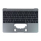 Apple MacBook 12" A1534 (Early 2015 - Mid 2017) - Horný Rám Klávesnice + Klávesnica UK (Space Gray)