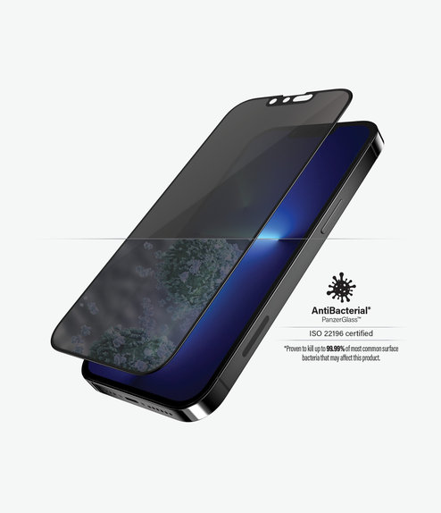 PanzerGlass - Tvrdené Sklo Case Friendly Privacy AB pre iPhone 13 Pro Max a 14 Plus, čierna