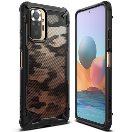 Ringke - Púzdro Fusion X pre Xiaomi Redmi Note 10 Pro, black camouflage