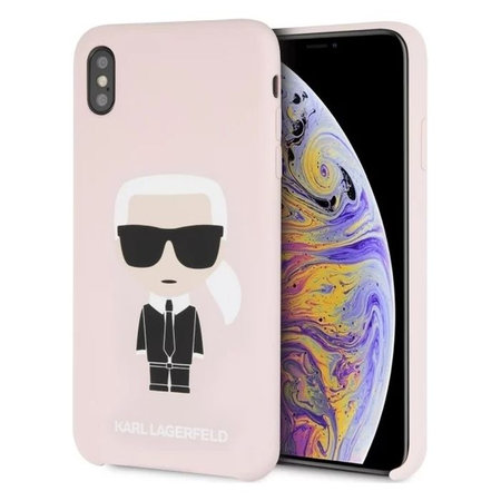 Karl Lagerfeld - Puzdro Iconic Hard Case pre iPhone X/Xs, ružová