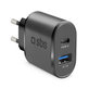 SBS - 10W Nabíjací Adaptér USB, USB-C, čierna