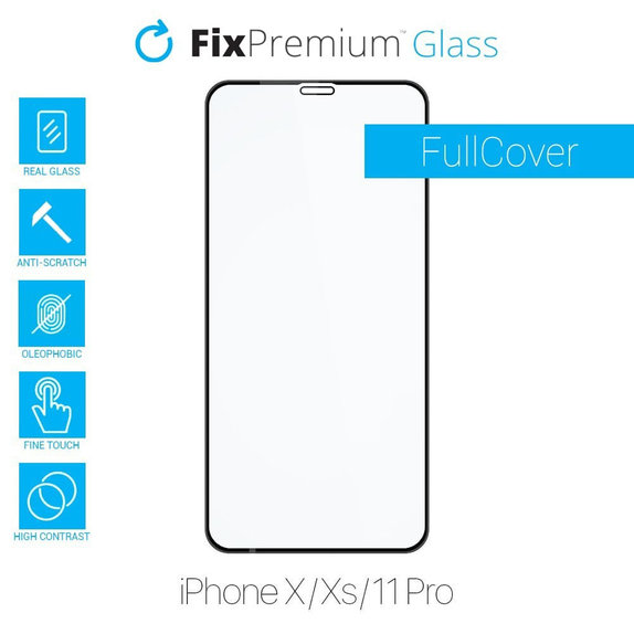 FixPremium FullCover Glass - Tvrdené Sklo pre iPhone X, XS a 11 Pro