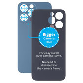 Apple iPhone 13 Pro - Sklo Zadného Housingu so Zväčšeným Otvorom na Kameru (Blue)