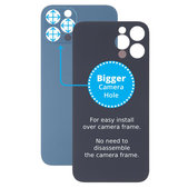 Apple iPhone 13 Pro Max - Sklo Zadného Housingu so Zväčšeným Otvorom na Kameru (Blue)