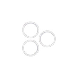 Apple iPhone 13 Pro, 13 Pro Max - Rám Sklíčka Zadnej Kamery (Silver) - 3ks