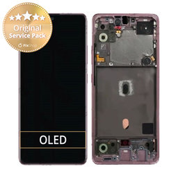 Samsung Galaxy A51 5G A516B - LCD Displej + Dotykové Sklo + Rám (Prism Cube Pink) - GH82-23100C, GH82-23124C Genuine Service Pack