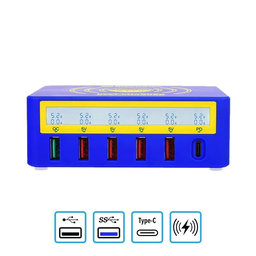 Mechanic iCharge 6 Pro - USB Servisná Nabíjacia Stanica s USB-C, USB 3.0 a Bezdrôtovým Nabíjaním