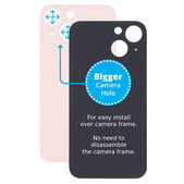 Apple iPhone 13 Mini - Sklo Zadného Housingu so Zväčšeným Otvorom na Kameru (Pink)