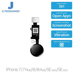 Apple iPhone 7, 7 Plus, 8, 8 Plus, SE (2020), SE (2022) - Tlačidlo Domov JCID 7 Gen (Space Gray, Black)