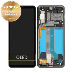 Sony Xperia 10 IV XQCC54 - LCD Displej + Dotykové Sklo + Rám (Black) - A5047173A Genuine Service Pack