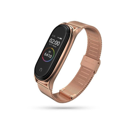 Tech-Protect - Remienok Milaneseband pre Xiaomi Mi Band 5, 6, 6 NFC, rose gold