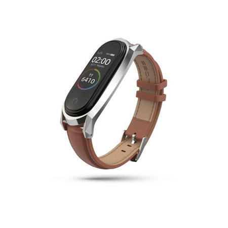 Tech-Protect - Remienok Herms pre Xiaomi Mi Band 5, 6, 6 NFC, brown