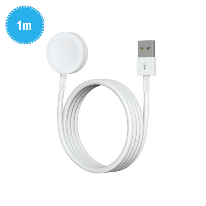 Magnetický nabíjací kábel pre Apple Watch, USB-A, 1 m, plast, bulk