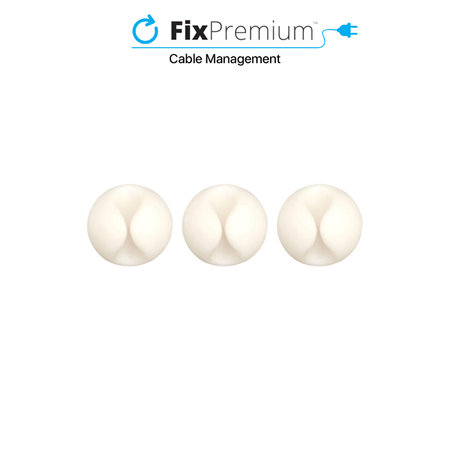 FixPremium - Organizér Káblov - Držiak pre kábel - Set 3 kusov, biela