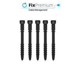 FixPremium - Organizér Káblov - Sťahovacia Páska - Set 10 kusov, čierna