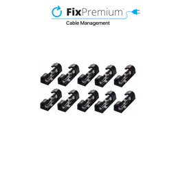FixPremium - Organizér Káblov - Úchytka - Set 10 kusov, čierna