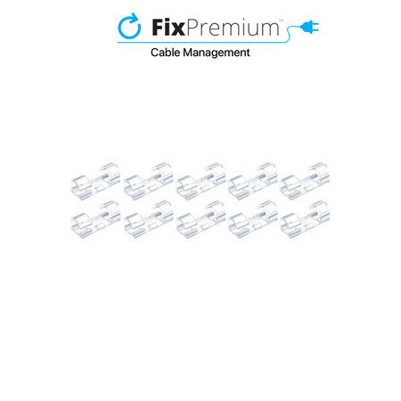 FixPremium - Organizér Káblov - Úchytka - Set 10 kusov, transparentná
