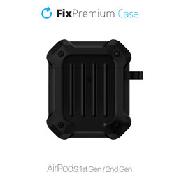 FixPremium - Puzdro Unbreakable pre AirPods 1 a 2, čierna