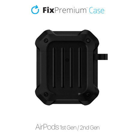 FixPremium - Puzdro Unbreakable pre AirPods 1 a 2, čierna